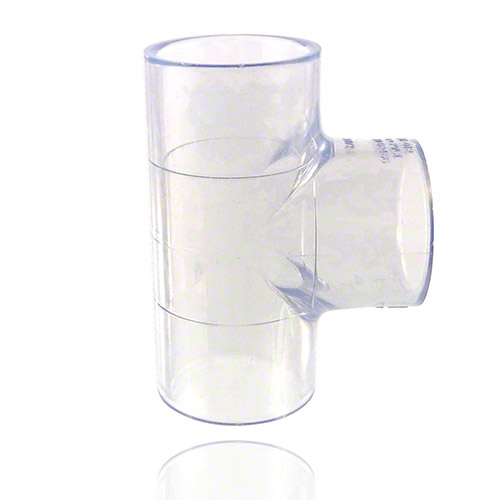 PVC U Transparent T-St&uuml;ck 90&deg; in Zoll Abmessung