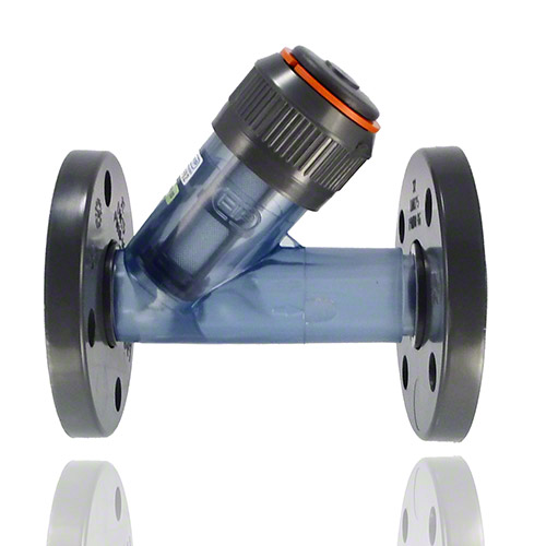 PVC-U Schmutzf&auml;nger transparent, Losflansch, FPM