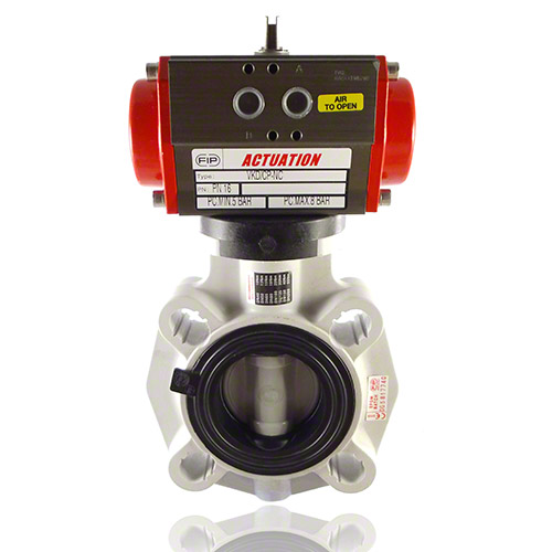 ABS 2/2-Wege-Industrie-Absperrklappe, pneumatische Ausf&uuml;hrung