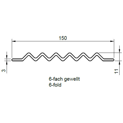 PP-el Basis Flexmanschettenband 6-fach gewellt, 150x3 mm, 30 m auf Rolle , elektrisch leitf&auml;hig