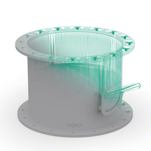 PE&nbsp; Absperrklappe mit Hand- Feststellhebel, beidseitig mit Flansch und umlaufender Lippendichtung