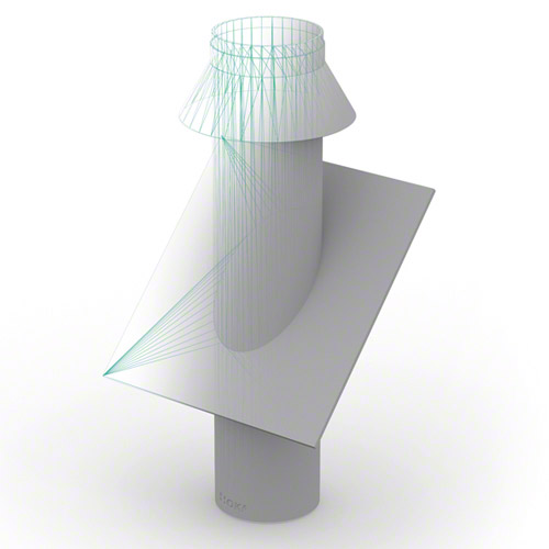PVC Dachaufsatz 23&deg;-45&deg;
