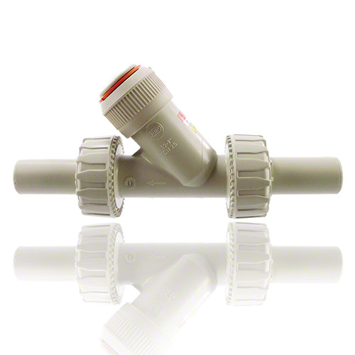 PP R&uuml;ckschlagventil, Verschraubung mit PP-LS-Stutzen, EPDM