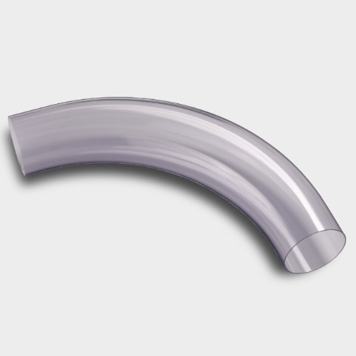 PVC U Transparent Kurzbogen 90&deg;, f&uuml;r drucklose Anwendungen