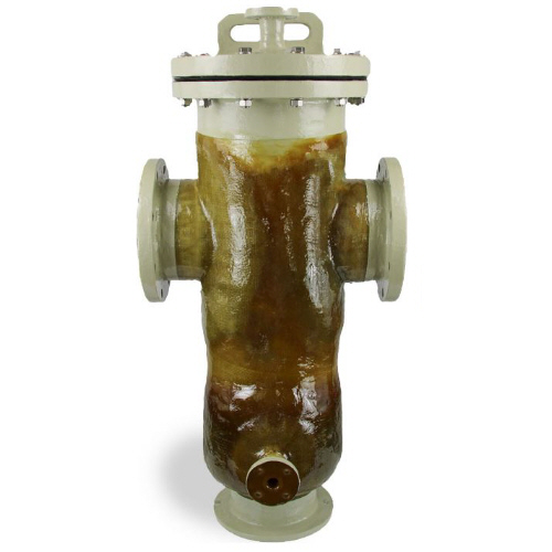 Schmutzf&auml;nger aus GFK mit Chemieschutzschicht - Ausf&uuml;hrung Topfschmutzf&auml;nger